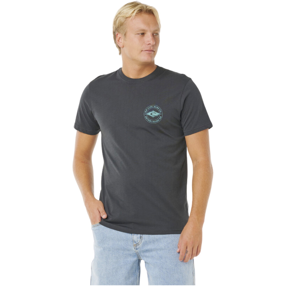 2026 Rip Curl Mens Staple Tee 0TQMTE - Washed Black